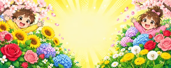 花・植物の難しい漢字のイラスト