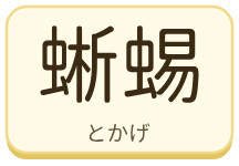 蜥蜴（とかげ）の漢字タイル